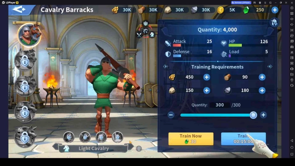 Train Troops in Infinity Empires