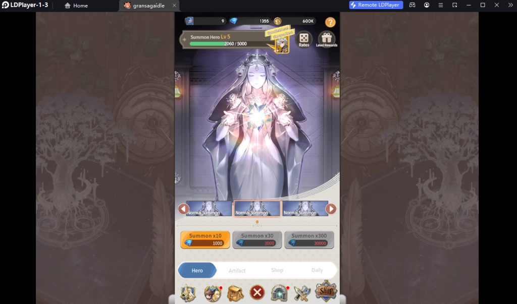 Gran Saga Idle: KNIGHTSxKNIGHTS (Global) คุมหลายจอหาตัวละคร!! วิธี Reroll รีไอดี หลายจอเร็ว 10 เท่า บน LDPlayer9