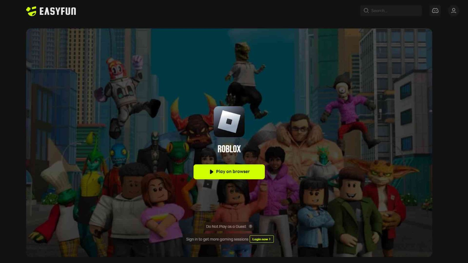 Playing Roblox through Easyfun