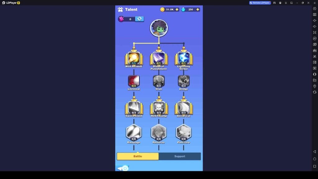 Activate Talents in Chest Legend 