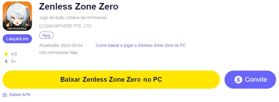 Pré-registro disponível! Zenless Zone Zero traz recompensas!