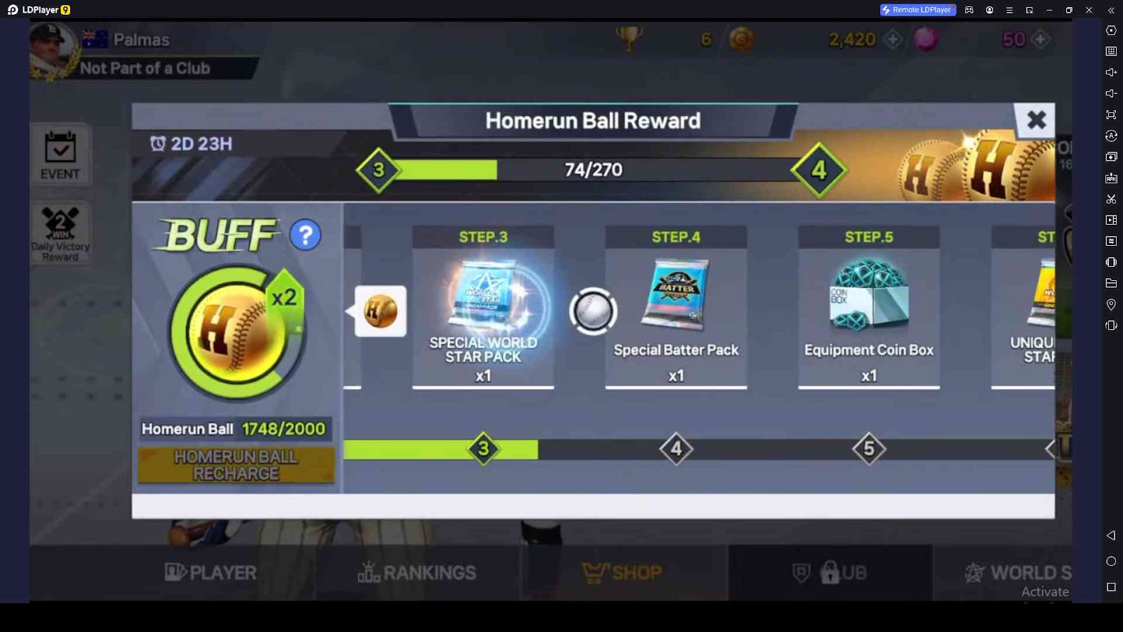 Claim Rewards from the Homerun Ball Reward System 