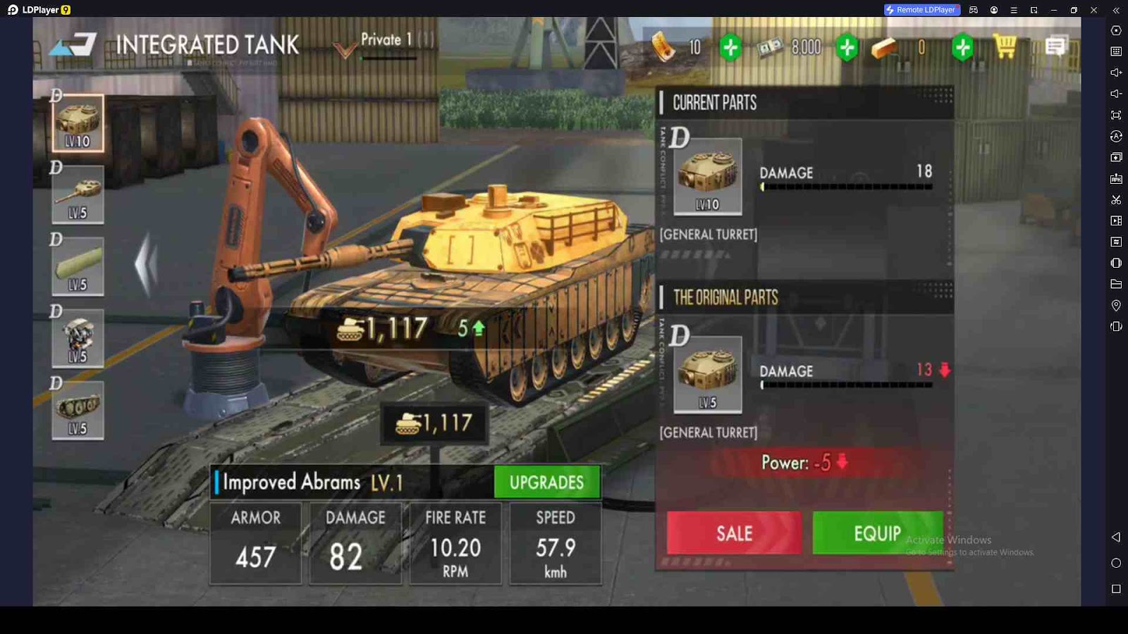 Open Chests for New and Better Parts for the Tank