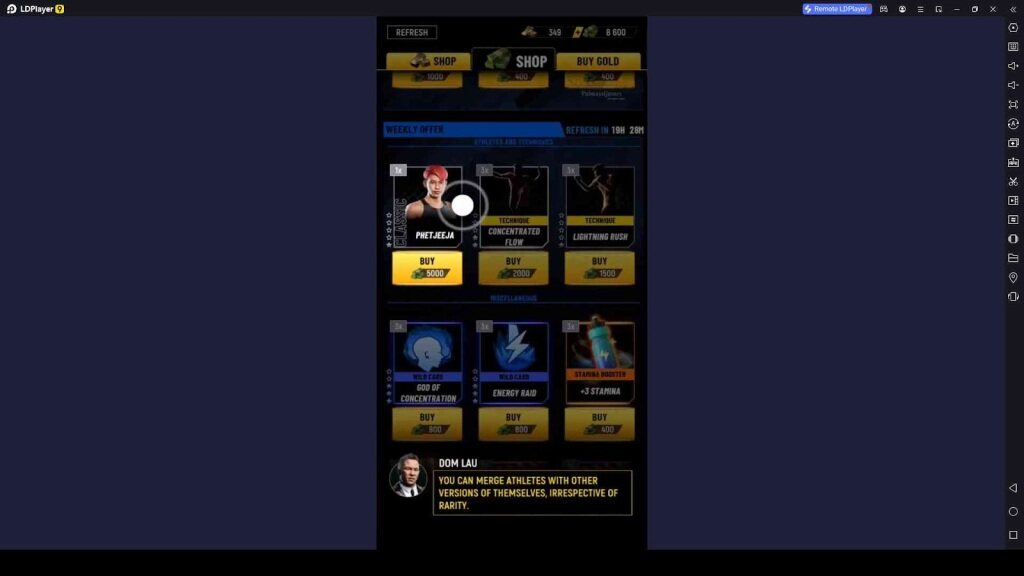Buy Athlete Cards and Merge Them