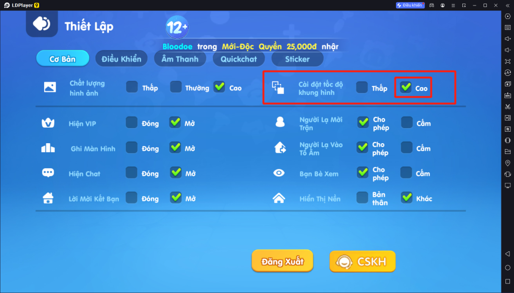 Bomber VNG: cách chạy mượt 120FPS cao trên bản PC