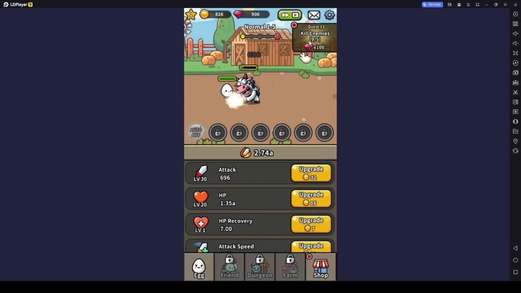Upgrade the Stats of the Egg in Legend of Egg : Idle RPG 