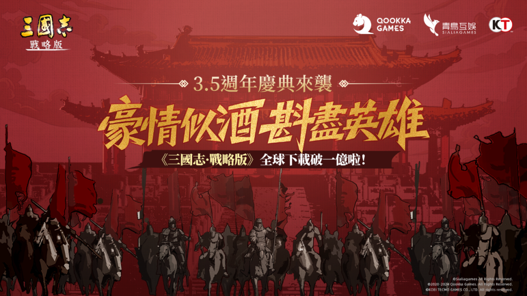 全球下載突破一億！《三國志・戰略版》3.5週年伴主公斟盡英雄