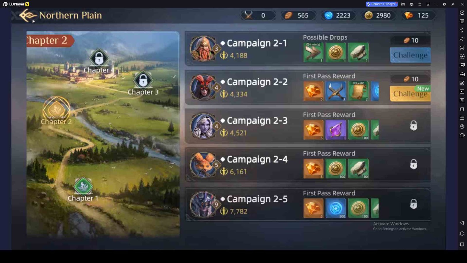 Progress on the Campaign in Bloodline: Idle Legends 