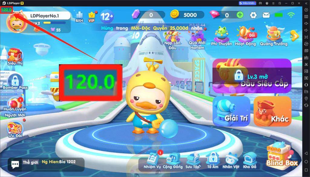 Bomber VNG: cách chạy mượt 120FPS cao trên bản PC
