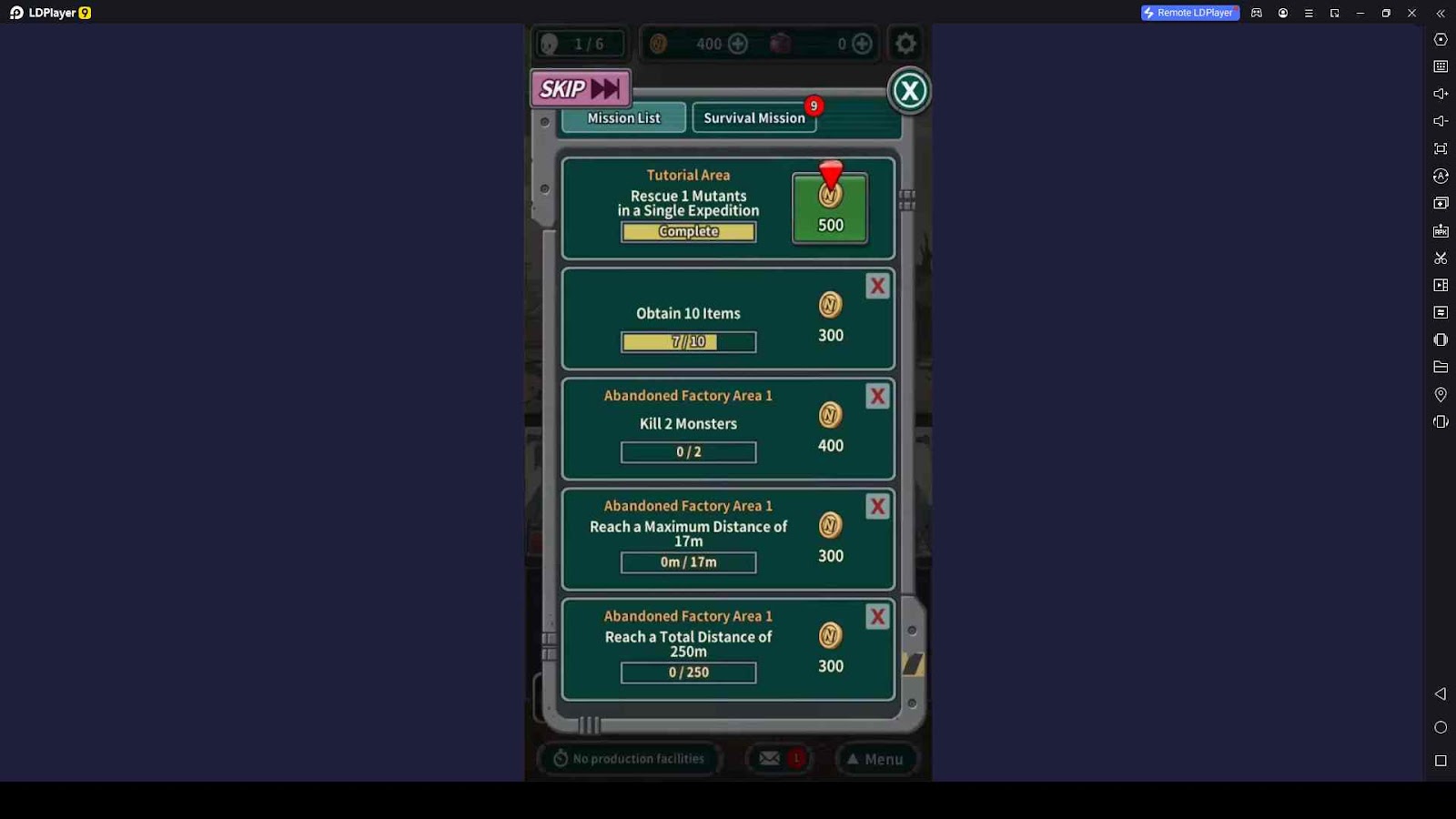 Clear Missions for Rewards 