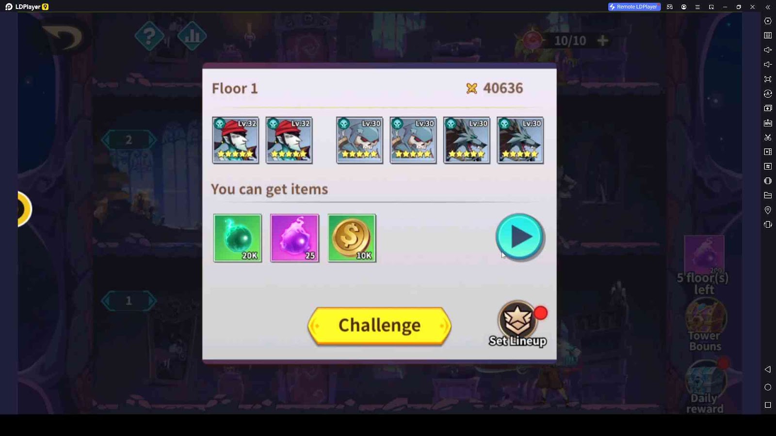 Magic Tower Challenges in Magic Hero War