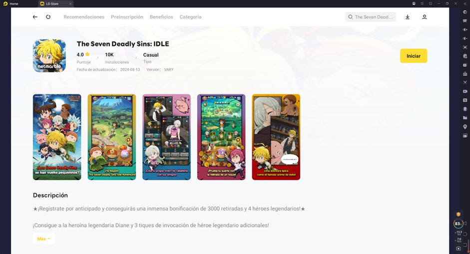 Cómo jugar The Seven Deadly Sins: Idle en PC gratis
