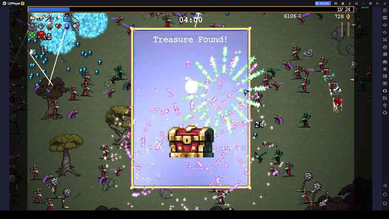 Collect Treasure Boxes in Vampire Survivors: Operation Guns