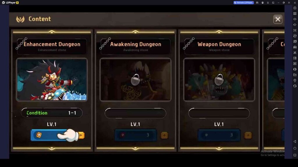 Participate in Dungeons 