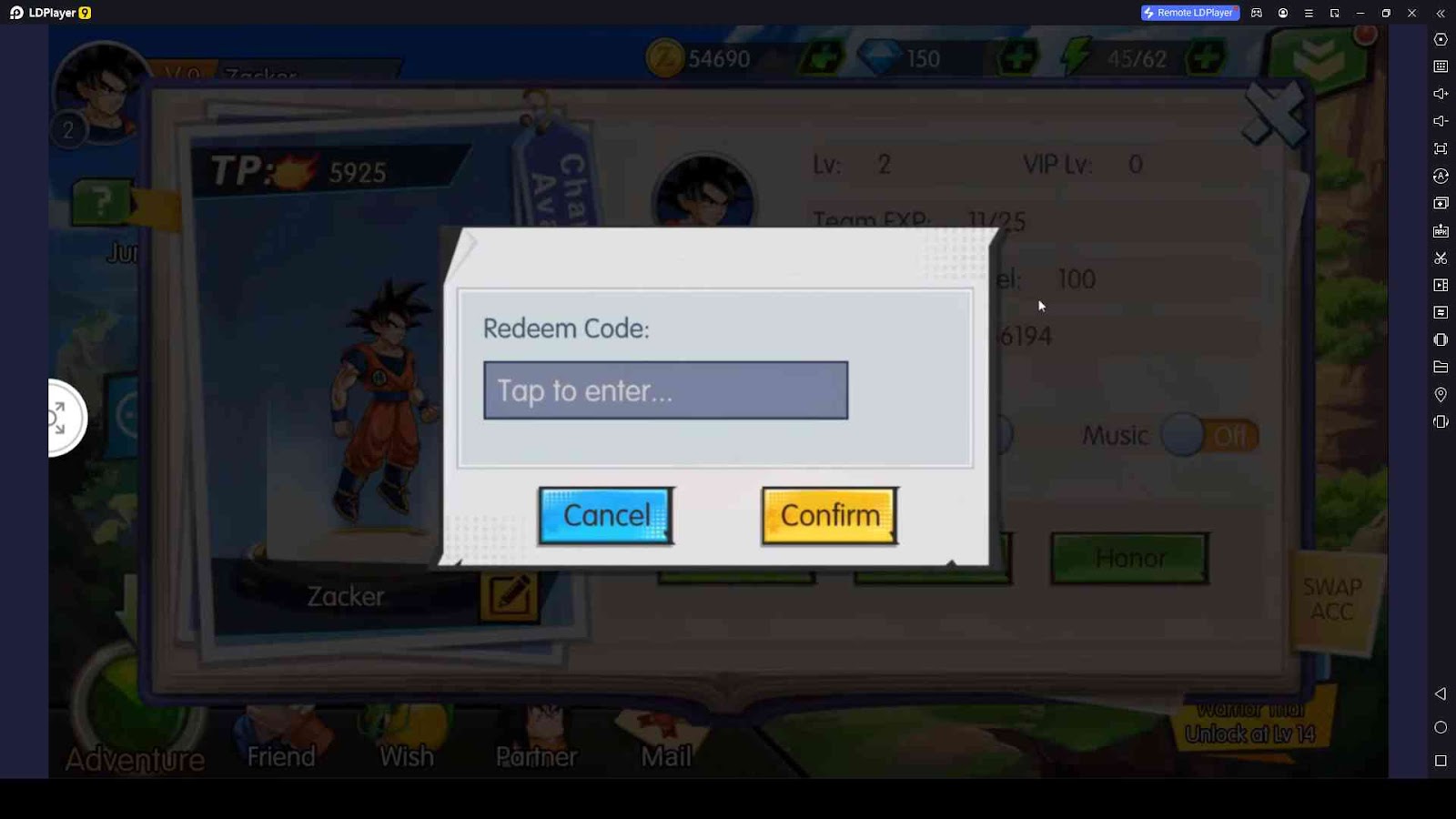  Codes in Super Saiyan Warrior 