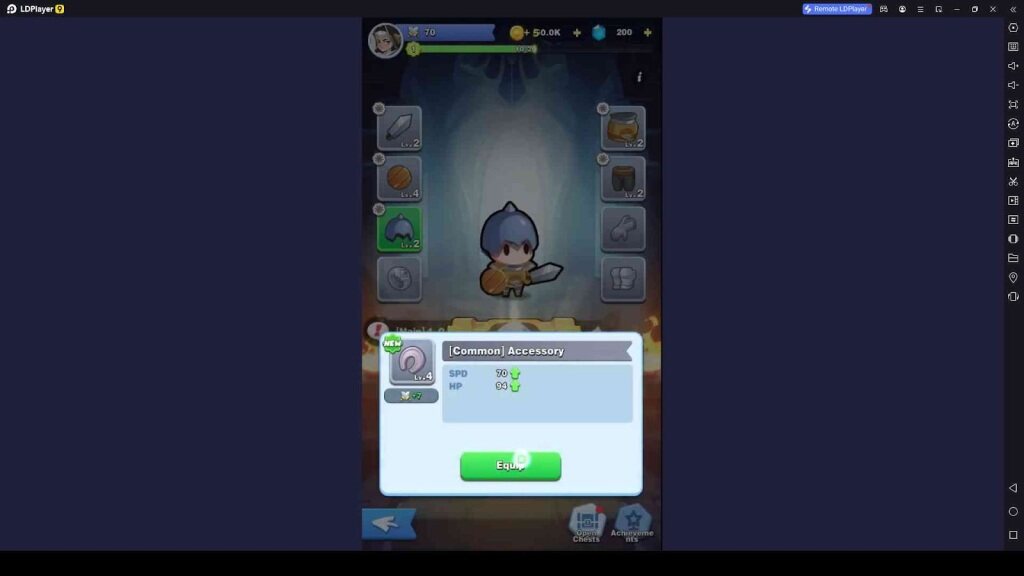 Open Chests and Earn Equipment Items