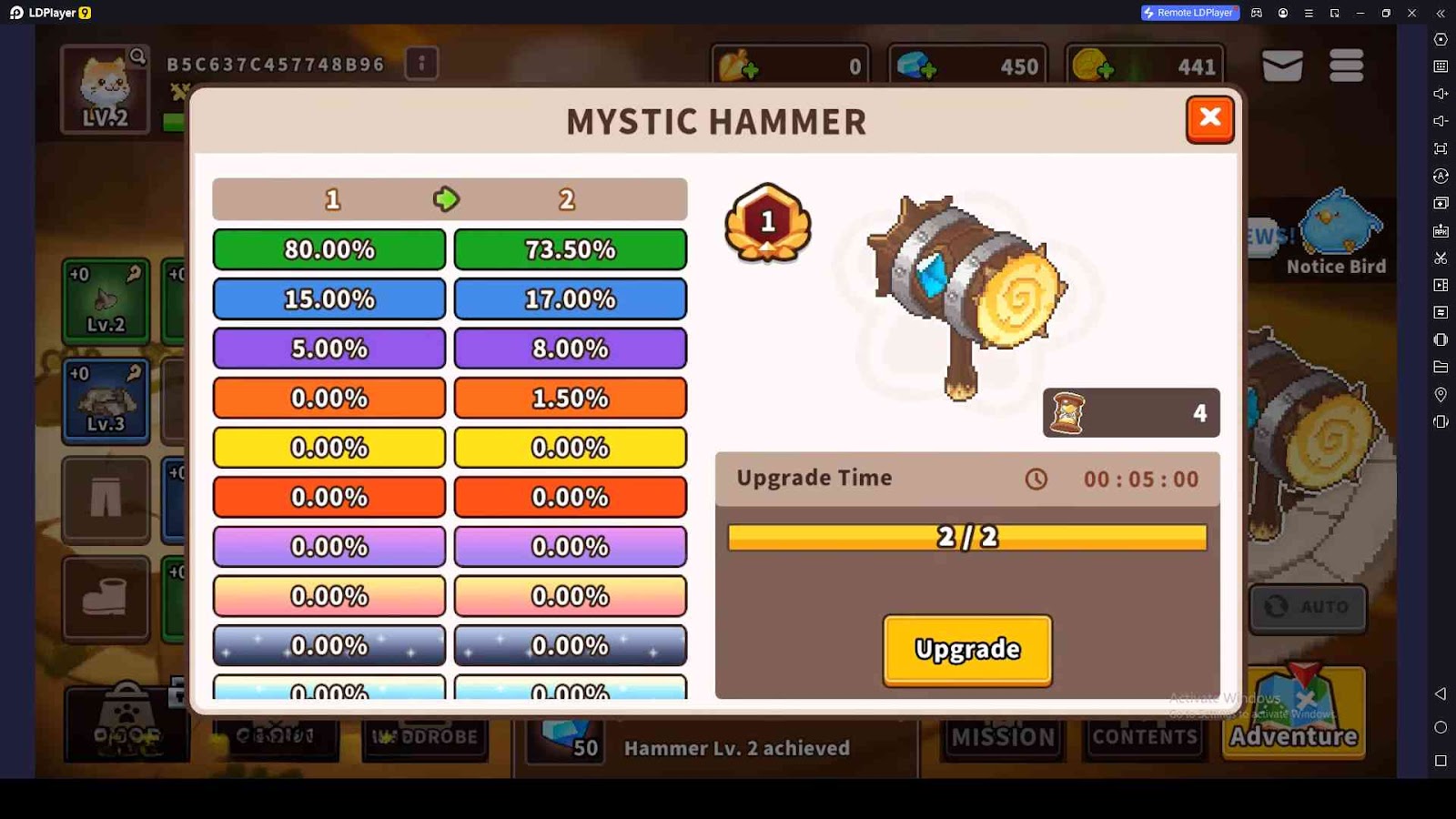 Upgrade the Mystic Hammer