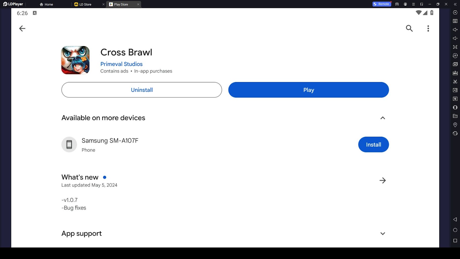 Playing Cross Brawl on PC with LDPlayer