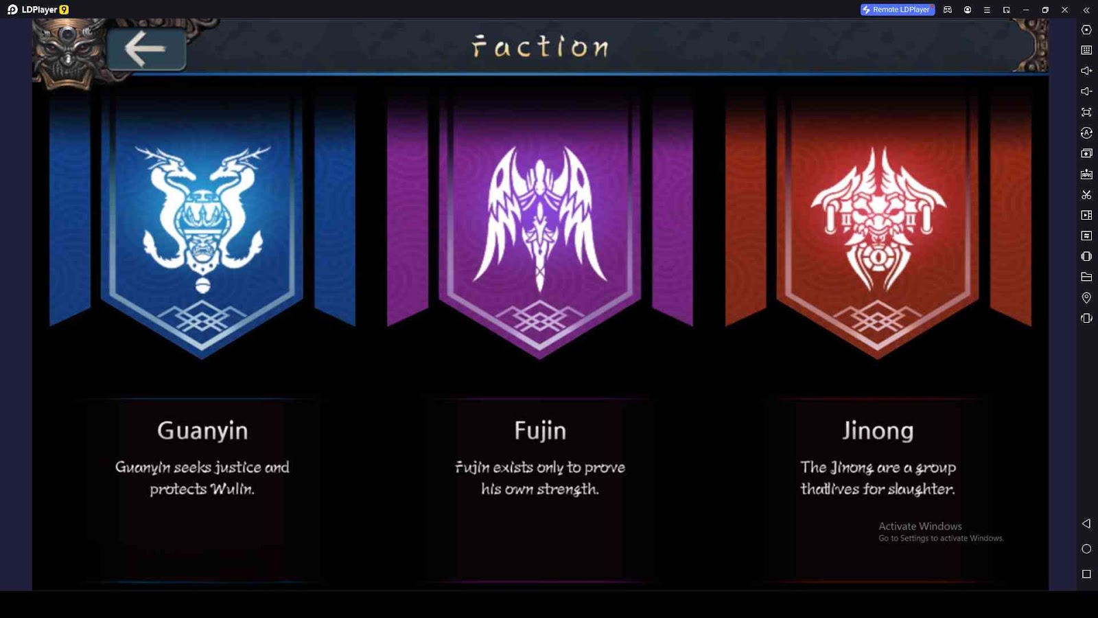 Choosing a Faction
