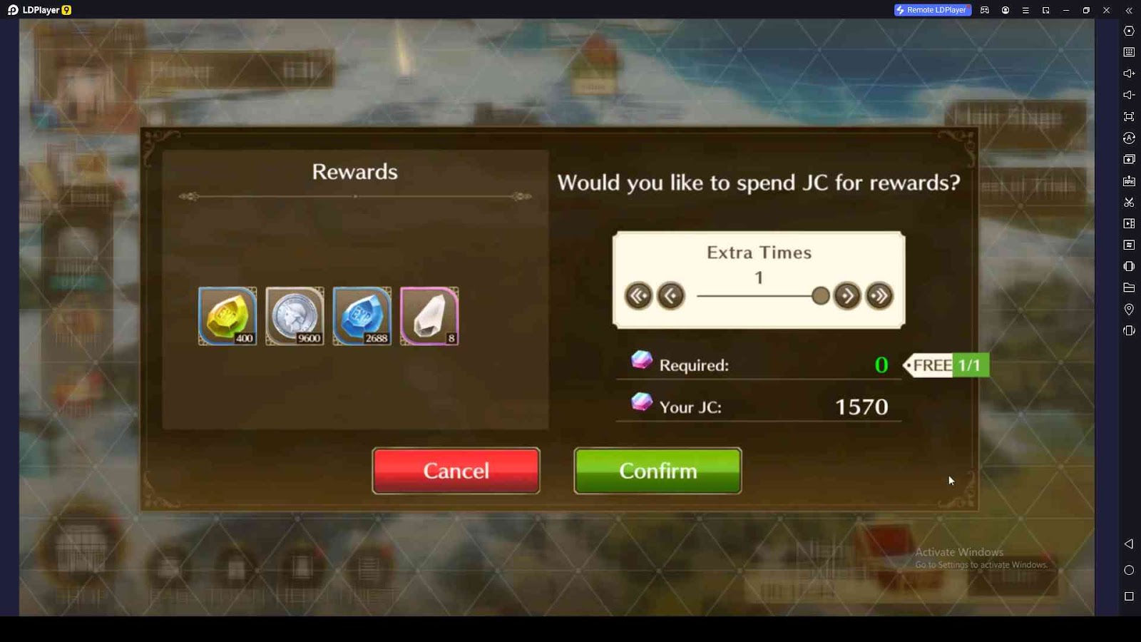 Idle Rewards in Trails of Cold Steel:NW