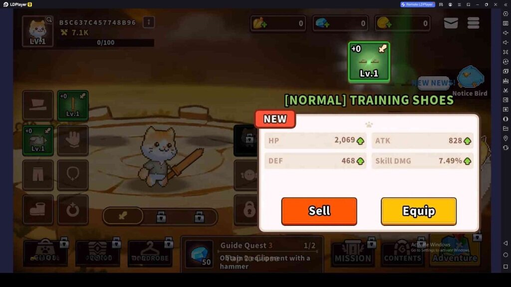 Tap the Hammer, Get the Equipment, and Equip 