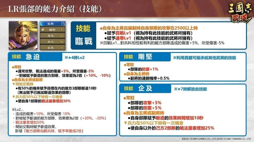 《三國志 霸道》全新武將LR張郃、LR呂蒙登場！