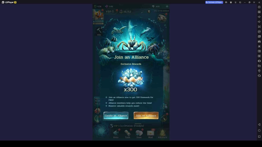 Alliance System in World of Water 
