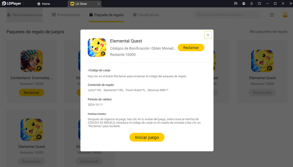 Nuevos códigos de regalo para Pokémon Elemental Quest